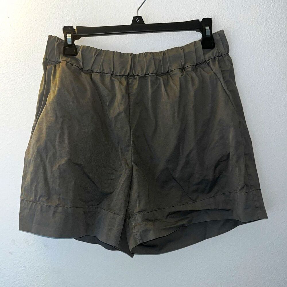 Everlane Women’s Gray Organic Cotton Twill Pull-On Chino Shorts Pockets Sz 8
